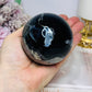 Natural Volcano Agate Druzy Sphere UV Reactive On Stand 445g