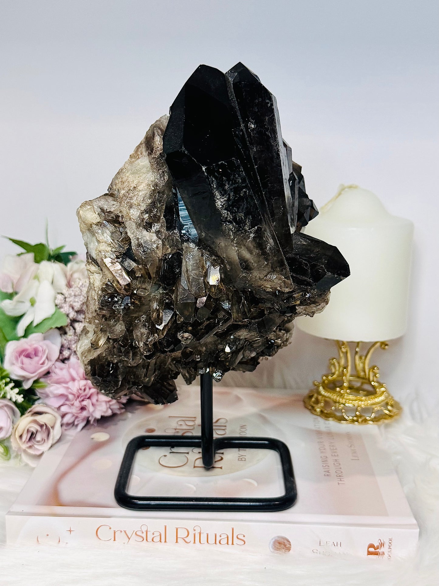 ✨ SALE ✨ Large Smokey Quartz Cluster On Stand From Brazil 2.09KG 22cm