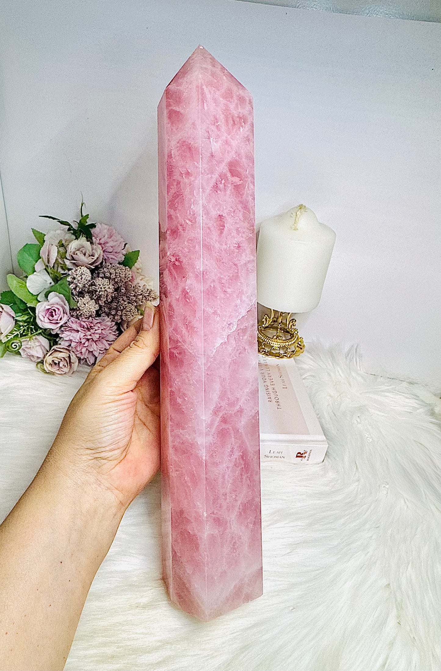Huge Very Pink Natural Rose Quartz Tower | Generator 36cm 2.17KG