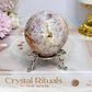 High Grade Pink Amethyst Sugar Druzy Sphere on Stand 281g