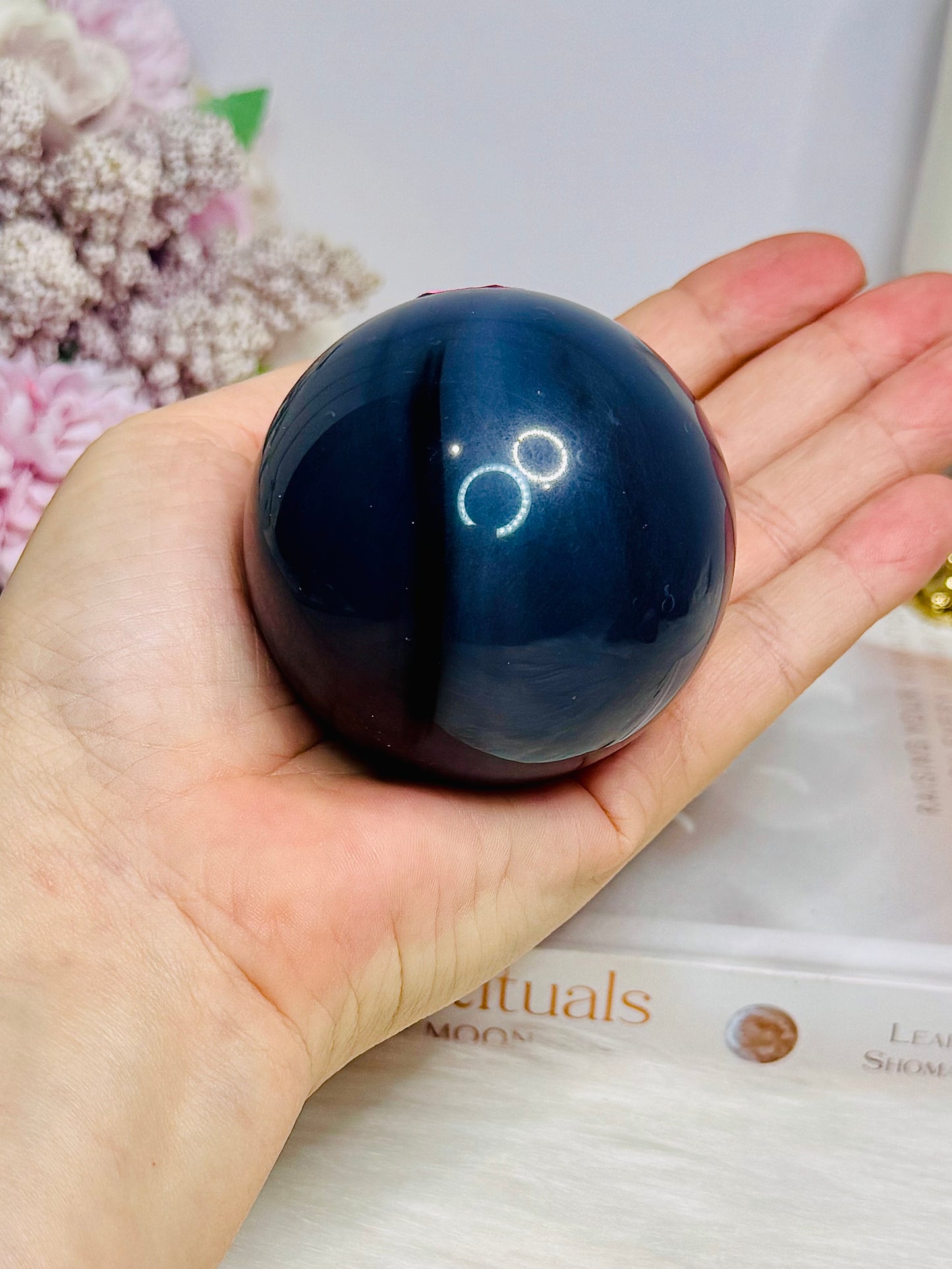 Large Agate Sphere on Stand 327g