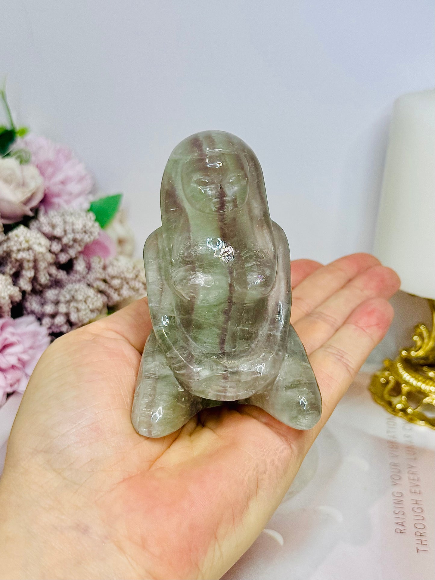 Large Mother Earth Fluorite Carving 9cm 313g