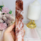 Large Red Fire Quartz Tower 20.5cm with Rainbows