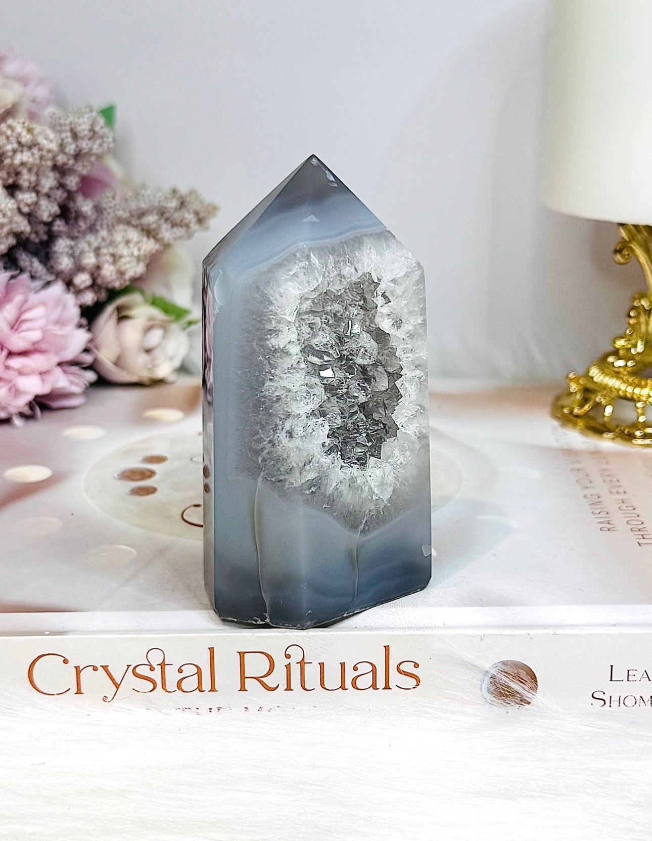 High Grade Druzy Agate Tower 250g