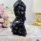 Natural Purple Root Fluorite Druzy Tower 11cm