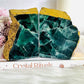 Absolutely Stunning Large Chunky 1.82KG Green Fluorite Gold Plated Book Ends