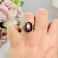 Beautiful Purple Mica Adjustable Silver Ring In Gift Bag