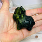 Green Jade Highland Cow Carving 6cm