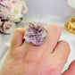 The Most Exquisite High Grade Druzy Amethyst Gold Plated Adjustable Ring From Brazil