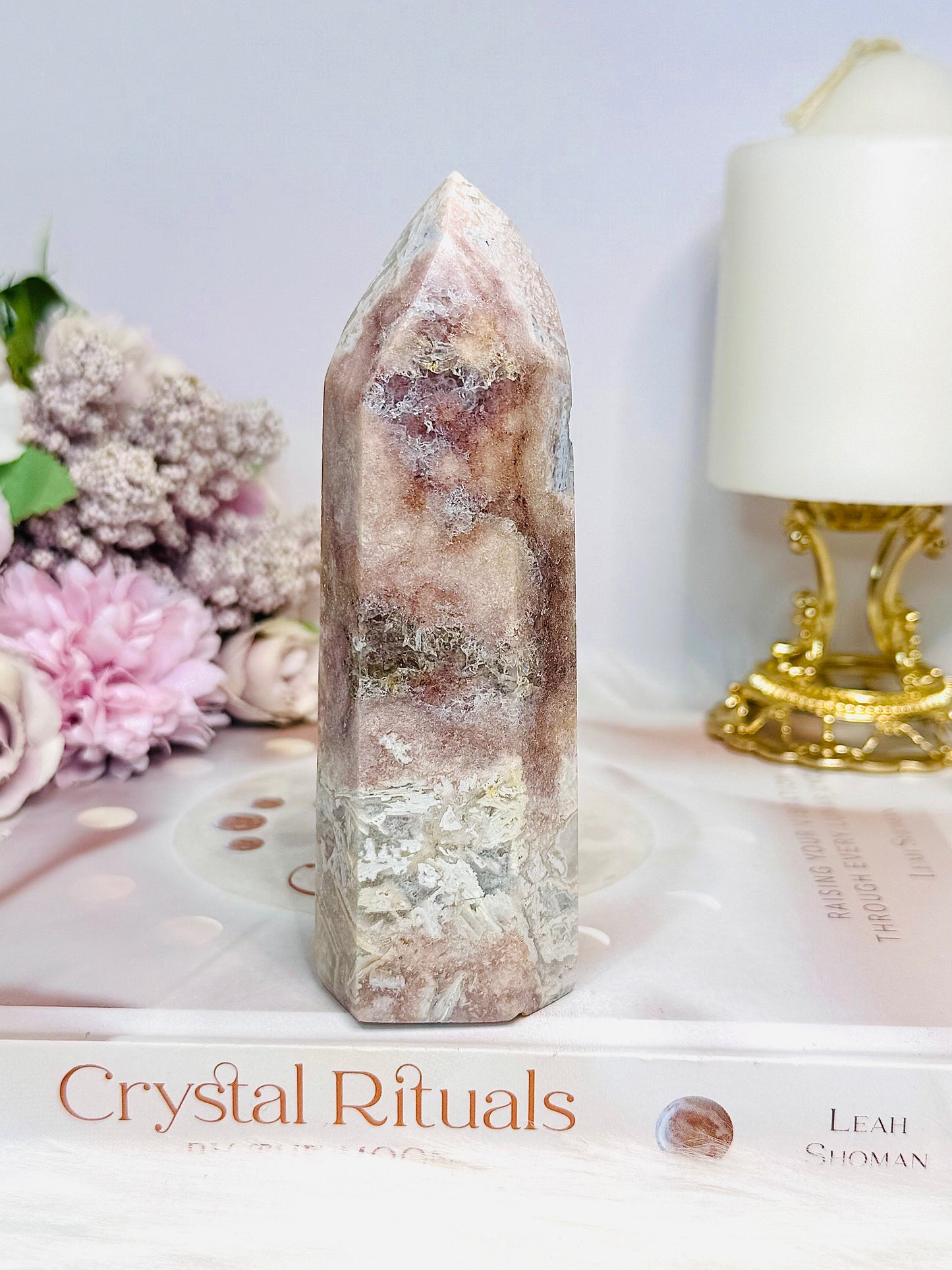 Pink Amethyst Druzy Tower 13cm