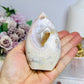 Druzy Pink Amethyst X Flower Agate Freeform | Flame 10cm 303g