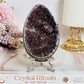 ⚜️ SALE ⚜️ Absolutely Divine Large 445gram Natural Amethyst Cluster Egg On Stand (surface crack in back)