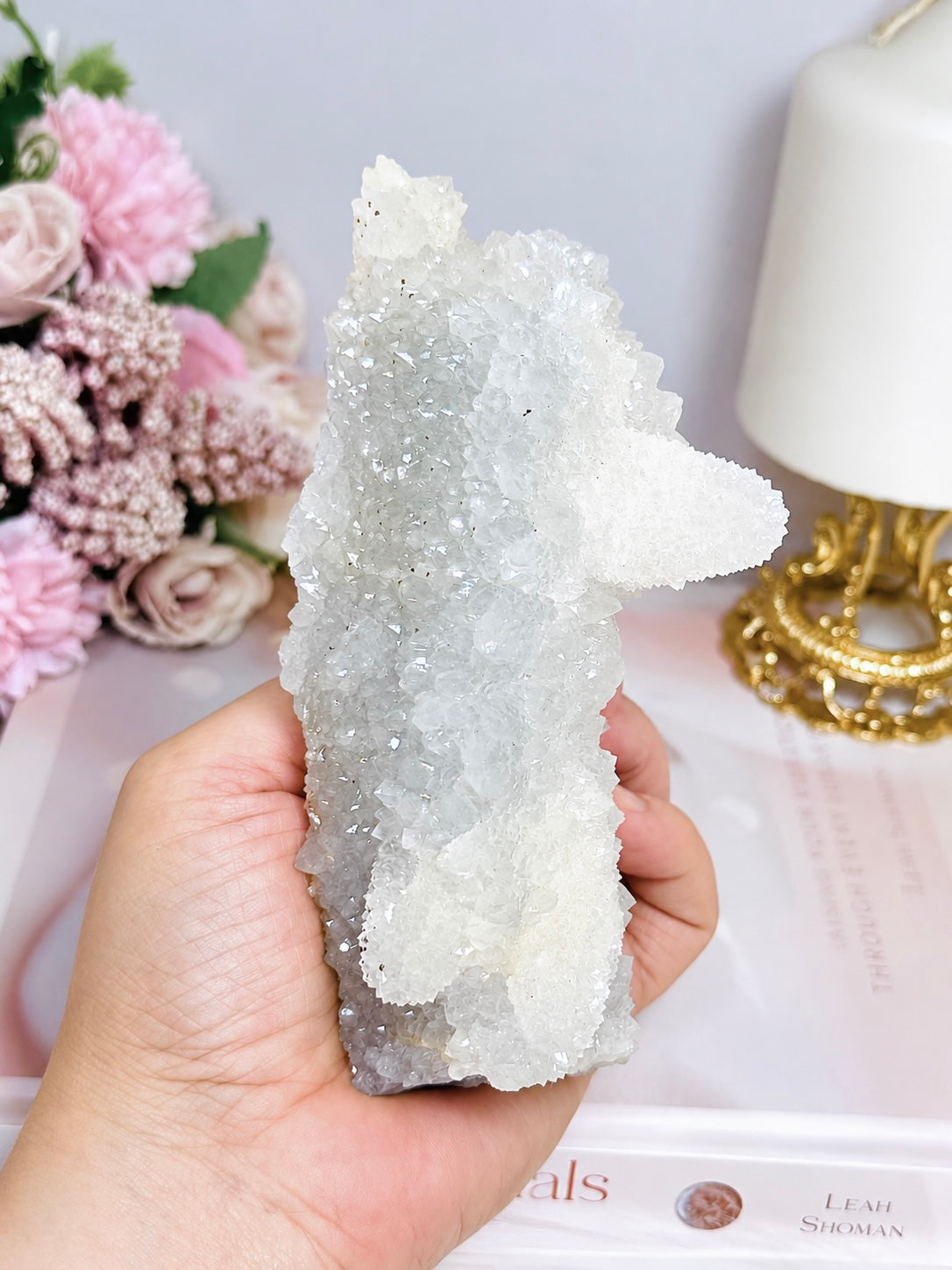 Rare White Apophyllite Crystal Stalactite Formation Specimen 14cm 420g