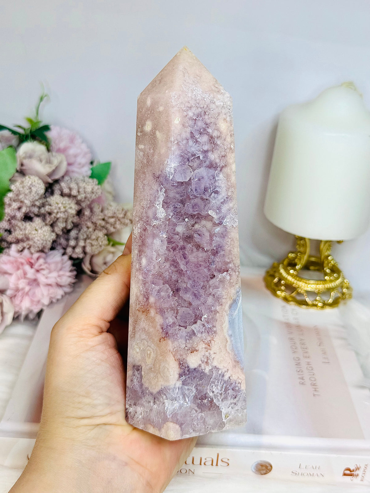 Large Pink Amethyst Druzy Tower 17.5cm 753g
