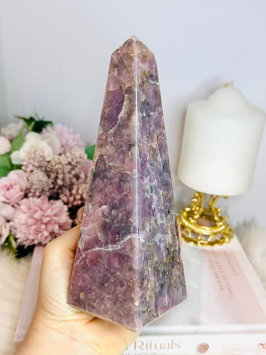 Large Lepidolite Tower | Obelisk 18cm