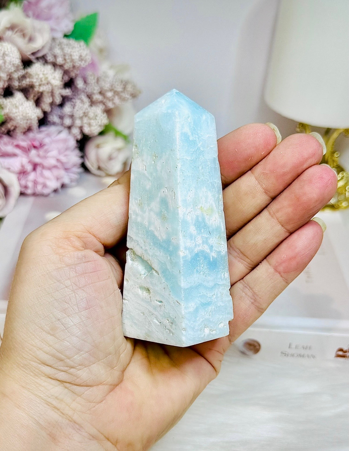 Caribbean Calcite Druzy Obelisk | Tower 9cm