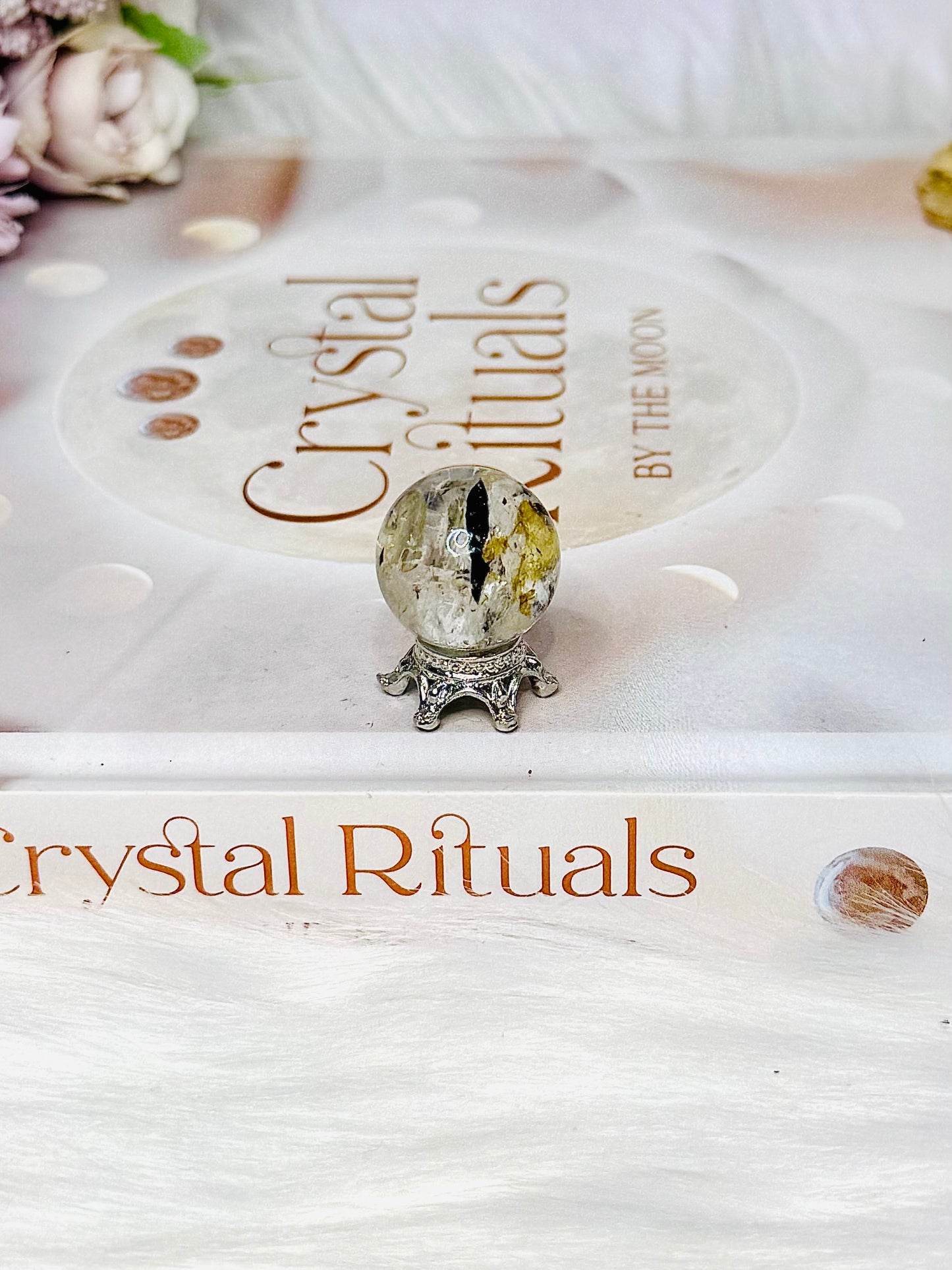✨ SALE ✨ Rare Mini Herkimer Diamond Sphere on Stand