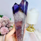 Large High Grade Amethyst with Ametrine Inclusions Double Tower 21.5cm