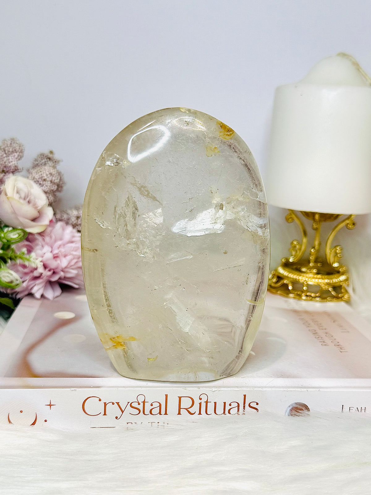 Clear Quartz Freeform with Golden Healer Inclusions 11.5cm 552g