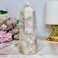 High Grade Flower Agate Druzy Tower 13cm