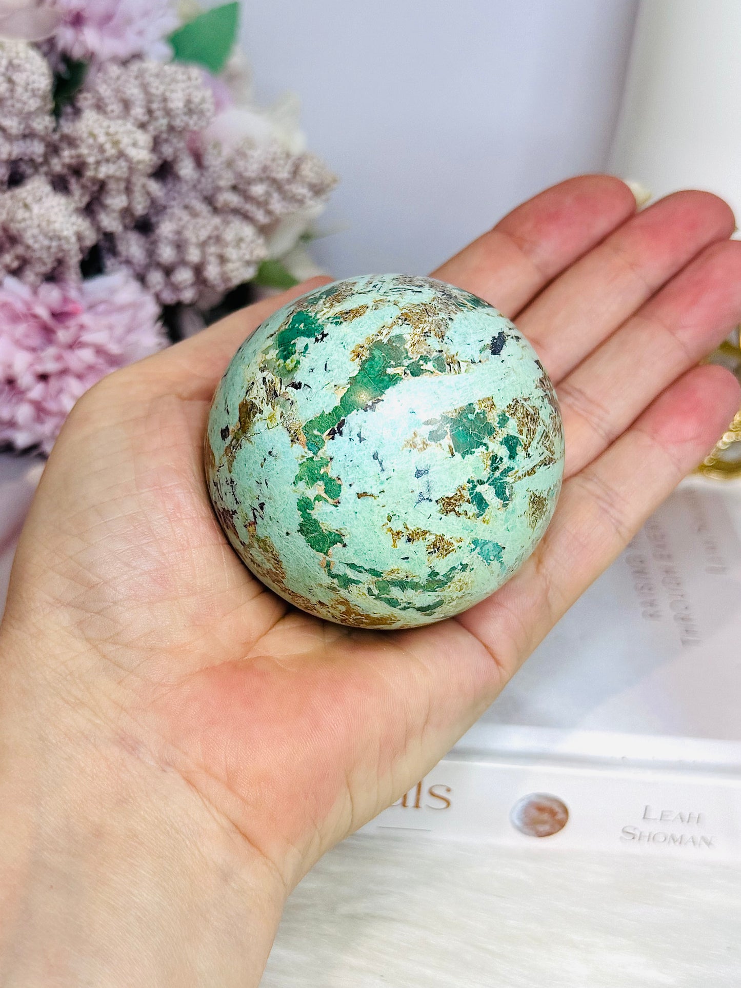 A Rare Stone ~ Inca Turquoise Sphere On Stand 254g