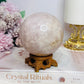 Large Pink Amethyst Druzy Sphere on Stand 610g