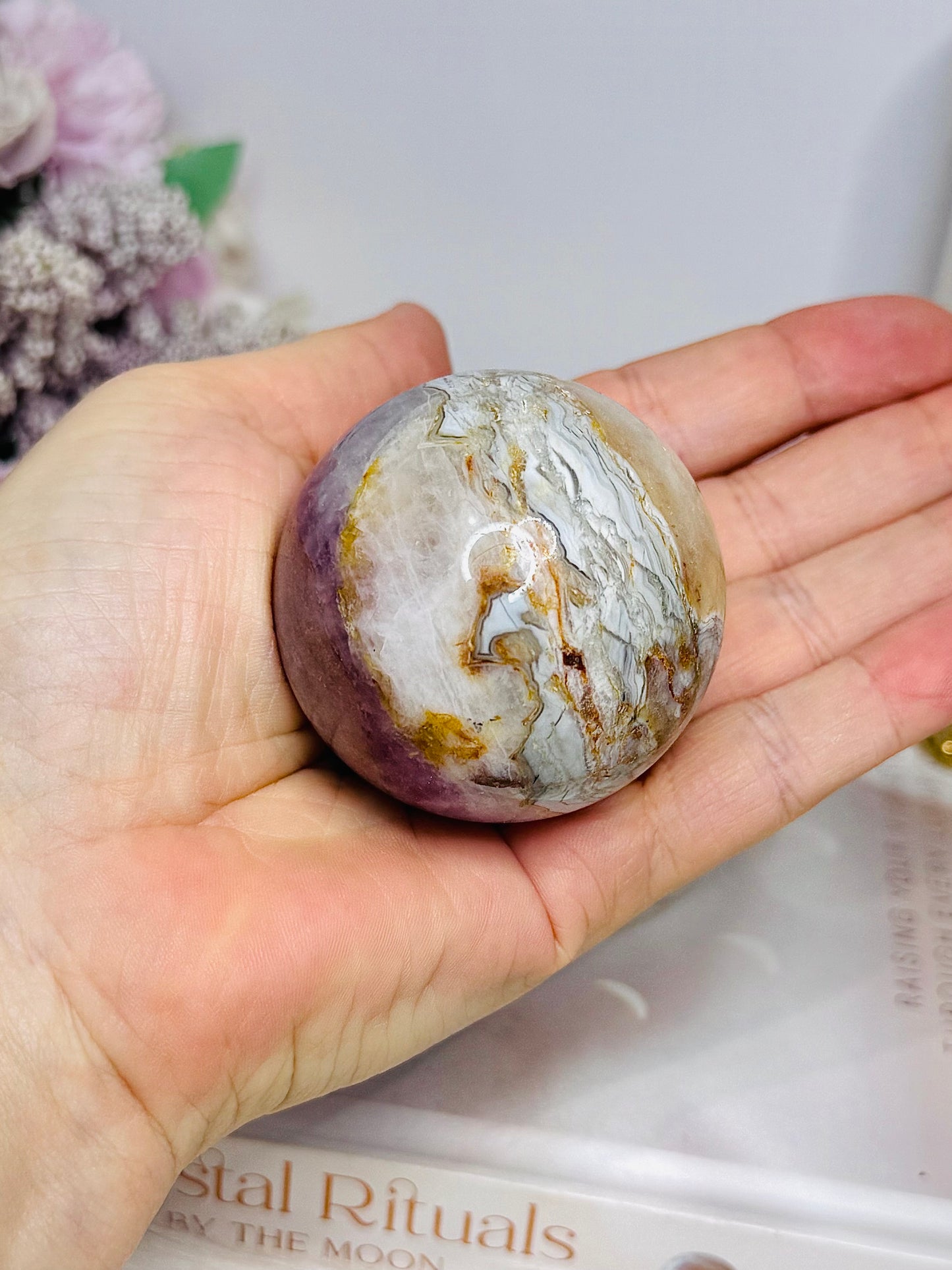 Crazy Lace Amethyst Sphere on Stand 201g