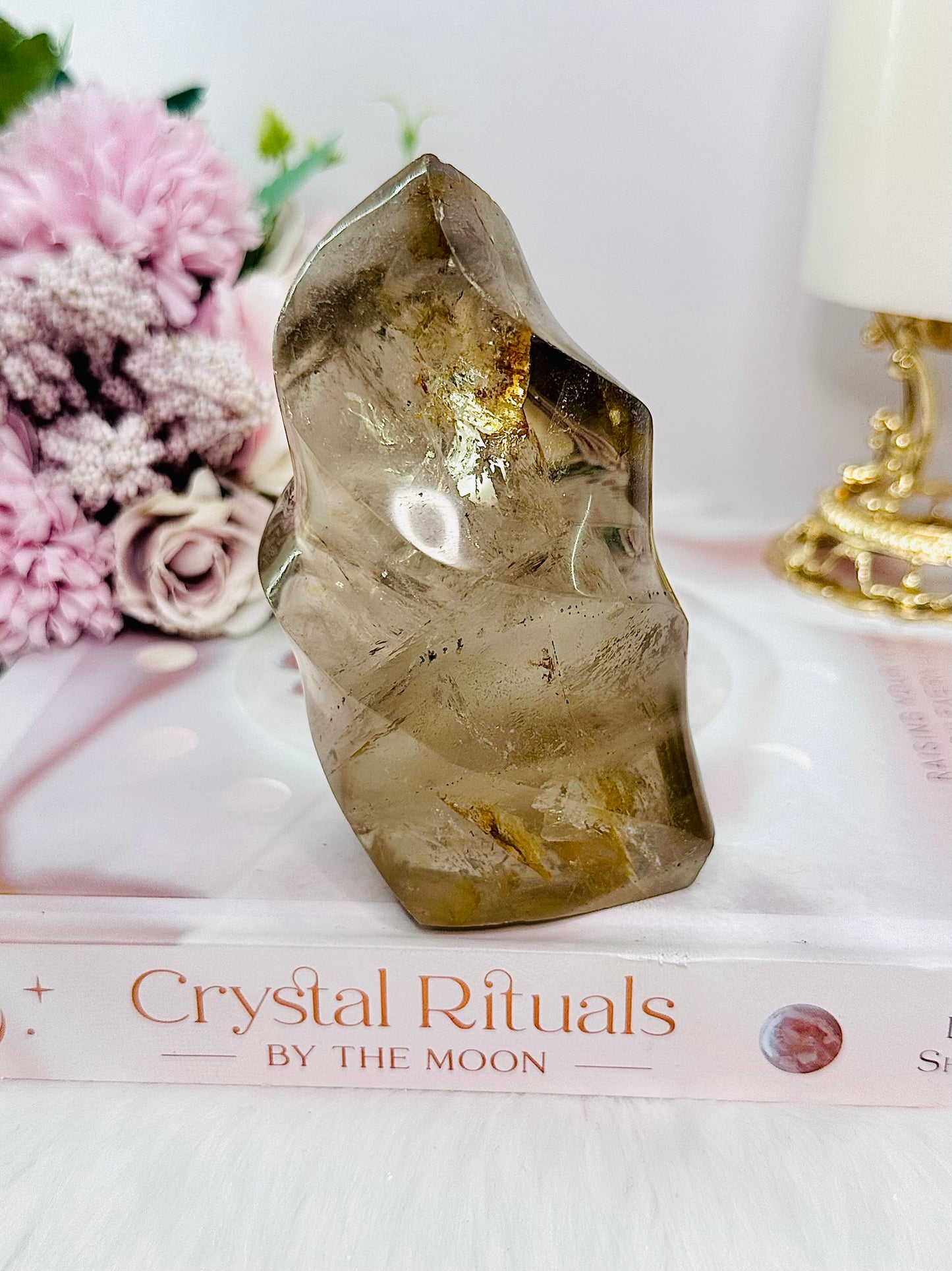 Supports Anxiety & Depression ~ Absolutely Incredible 351gram Smokey Quartz Flame From Brazil