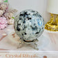 Large Rainbow Moonstone Sphere on Stand with Blue Flash 617g