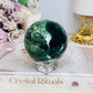 Large Moss Agate Druzy Sphere On Stand 344g