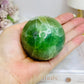 Green Calcite Druzy Sphere on Stand 351g