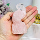 Rose Quartz Flamingo Carving 12cm