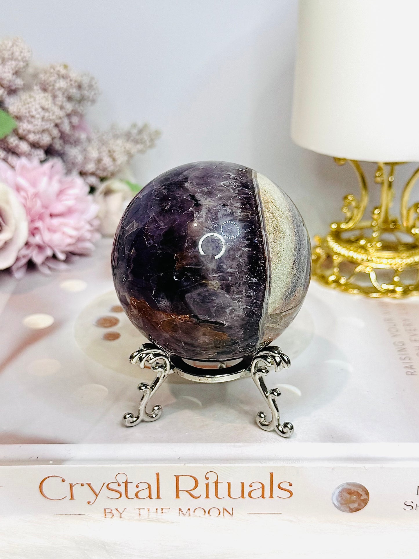 Crazy Lace Amethyst Sphere on Stand 326g