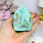 A Rare Stone ~ Chunky Natural Inca Turquoise Carved Freeform | Tower 7cm