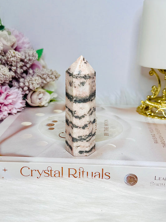 Pink Zebra Jasper Tower 9cm