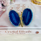 Beautiful Blue (dyed) & Gold Agate Butterfly