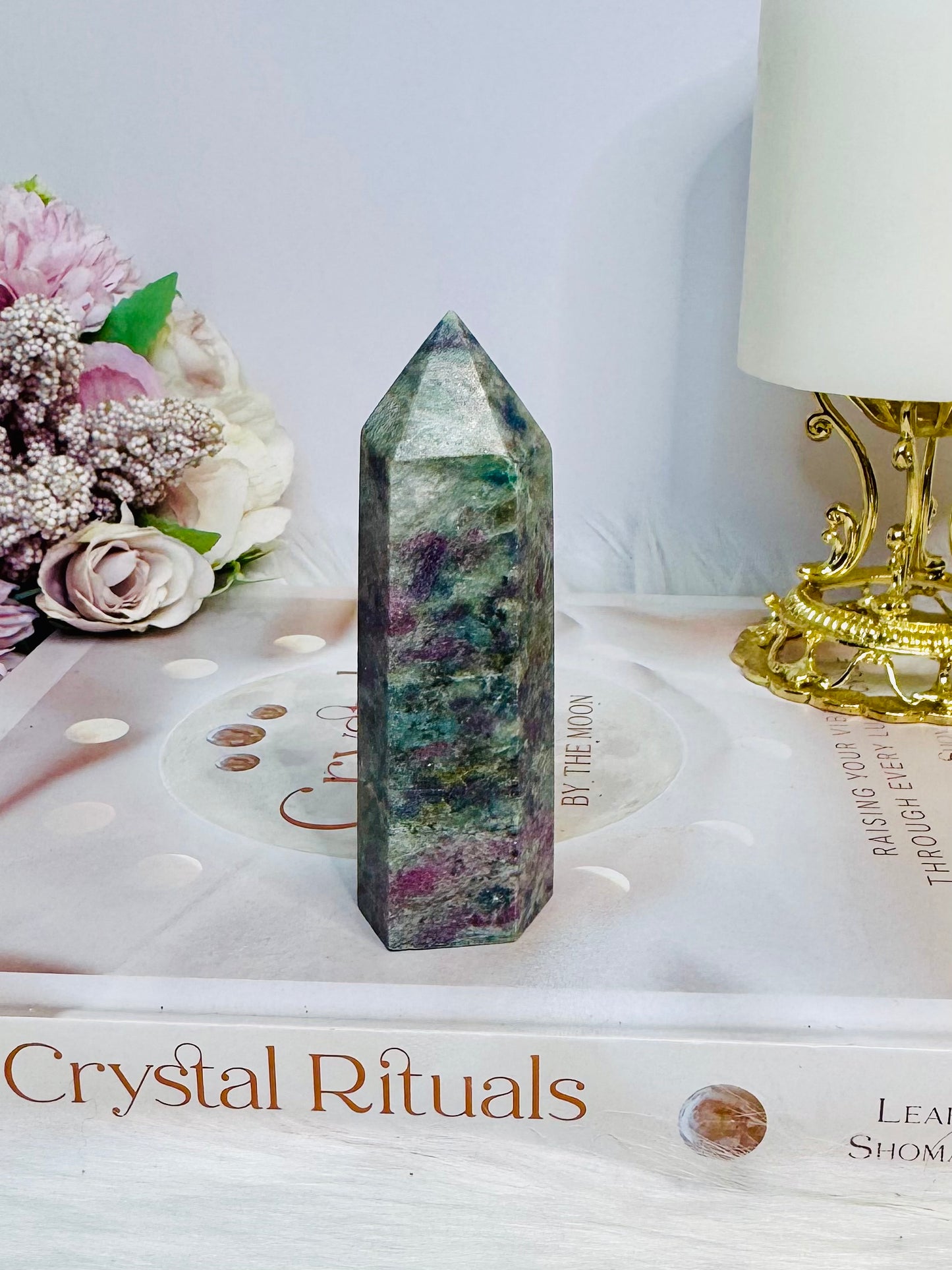 Rare Ruby In Blue Apatite Tower (UV Reactive) 9cm