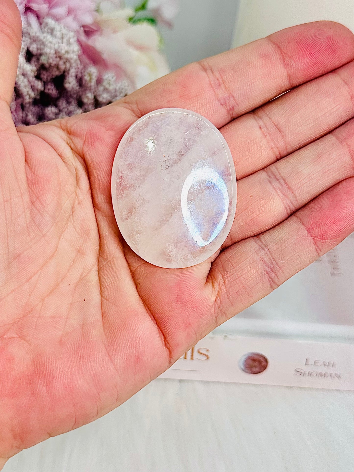 Beautiful Angel Aura Clear Quartz Worry Stone