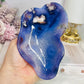 High Grade Blue Flower Agate Bowl 13cm 265g