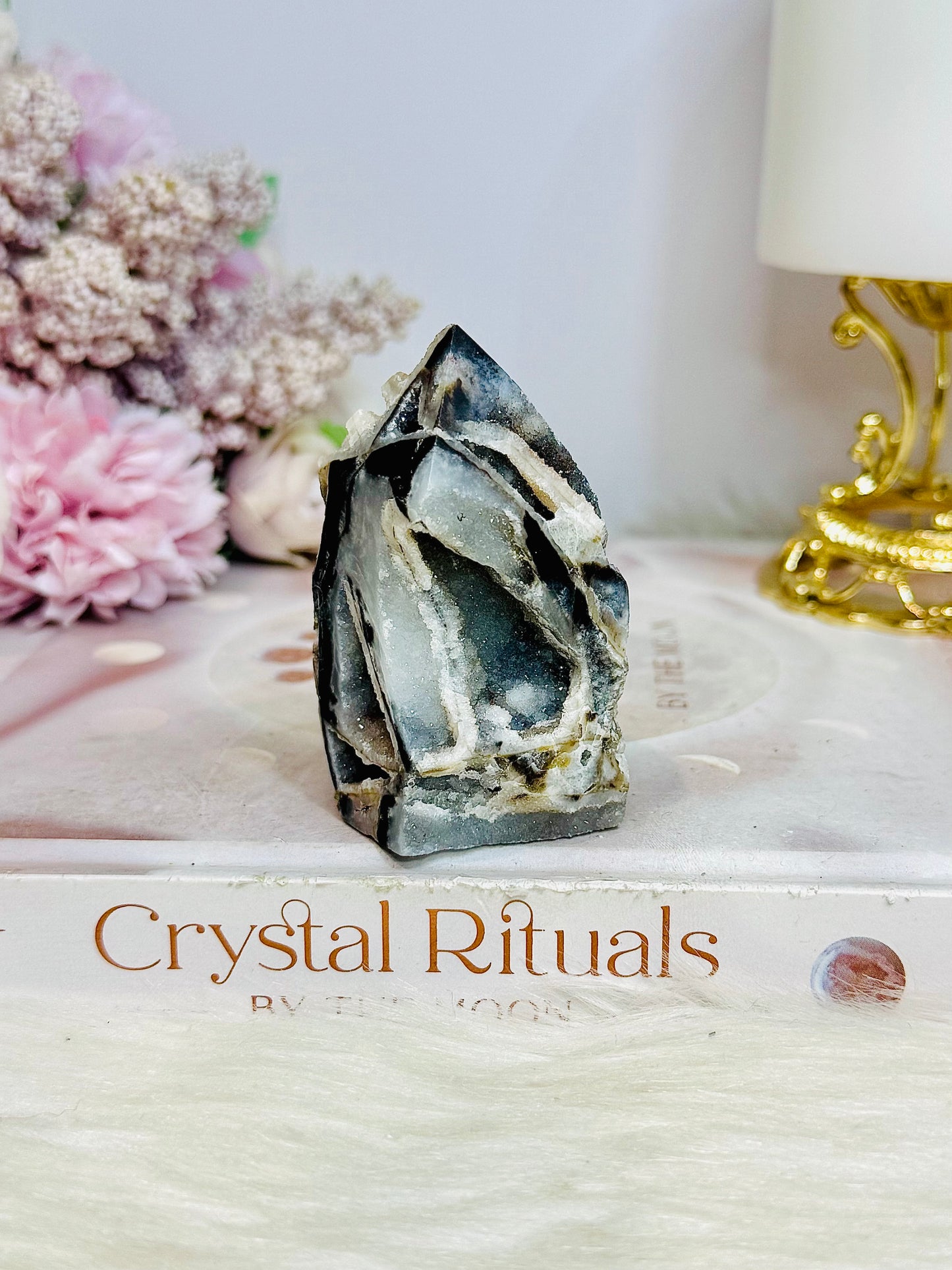 Black Druzy Sphalerite Tower 7cm