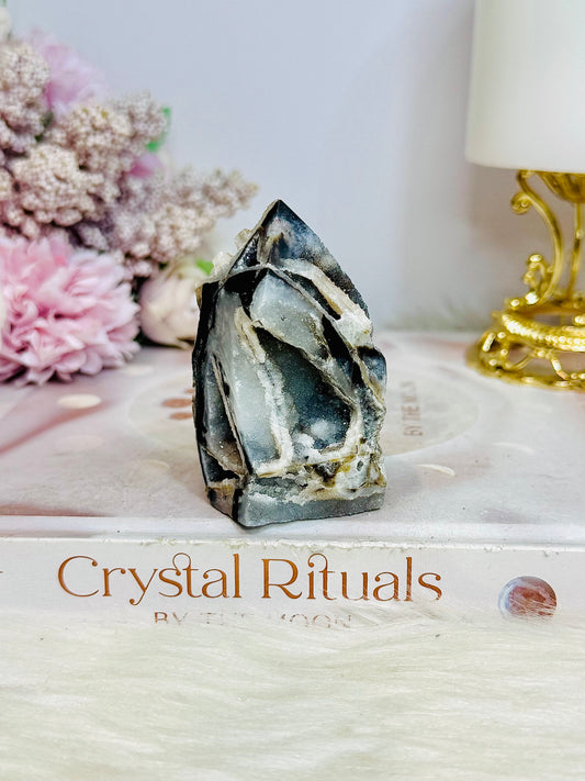 Black Druzy Sphalerite Tower 7cm