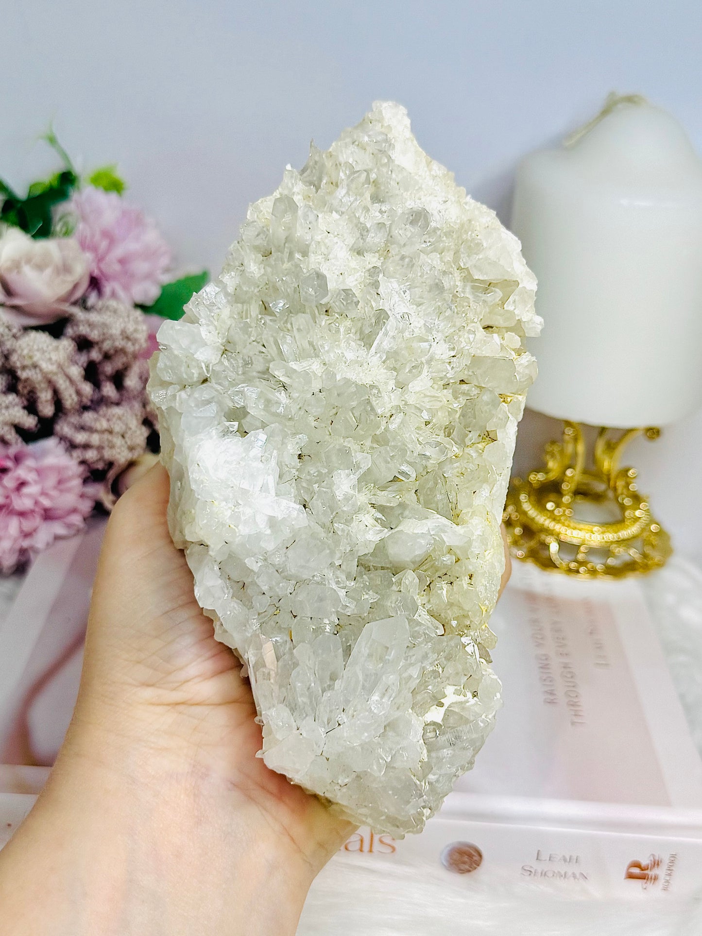 Natural Large Clear Quartz Cluster Specimen 16cm 592g