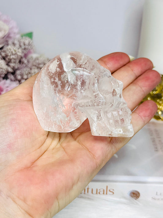 Clear Quartz Carved Skull 7cm 235g