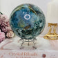 Divine Huge 1.43KG Natural Ocean Jasper Druzy Sphere On Stand