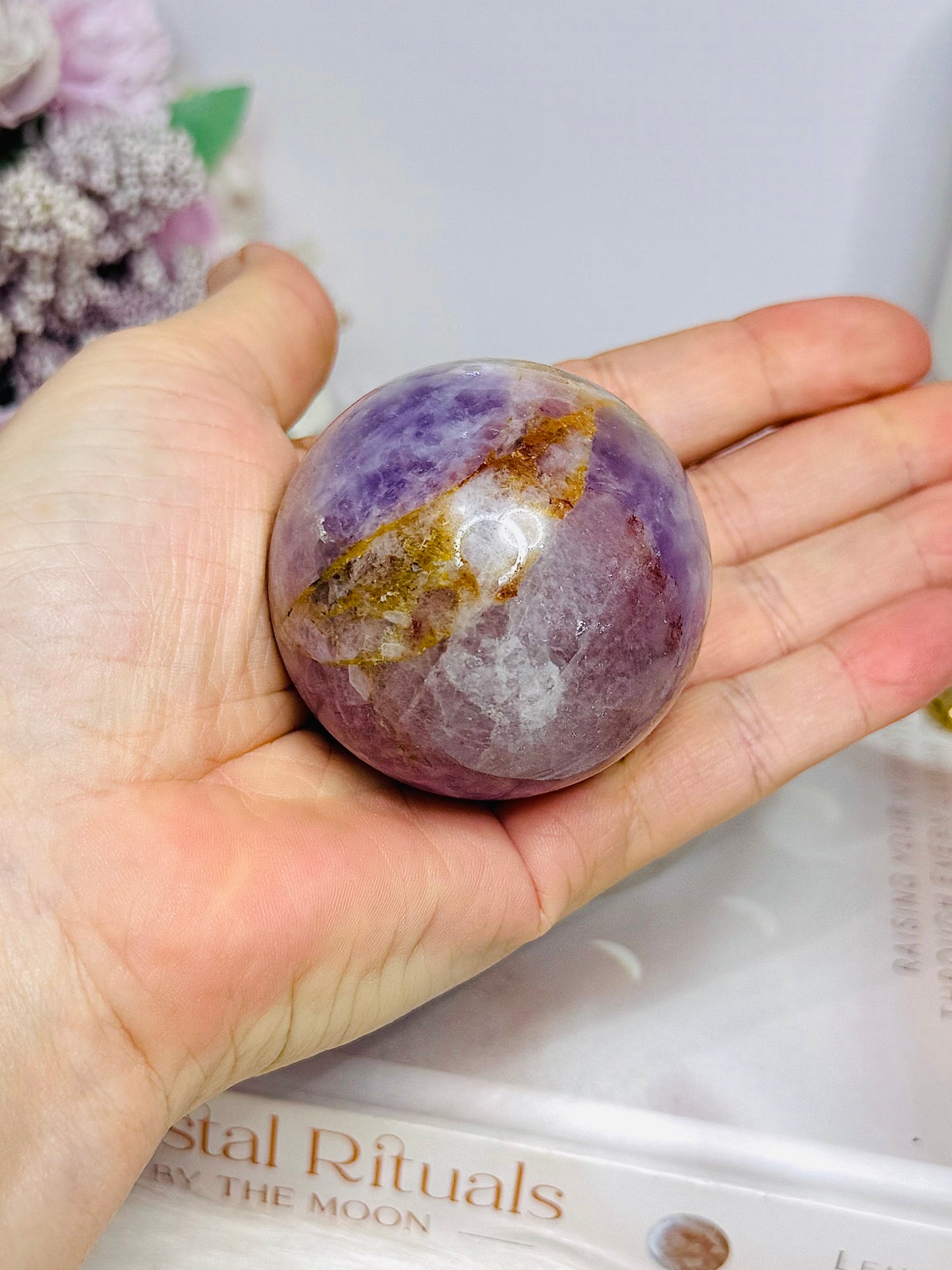 Crazy Lace Amethyst Sphere on Stand 201g