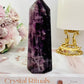 Stunning 13.5cm Purple Fluorite Chunky Tower 406grams