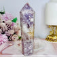 High Grade Rare Amethyst X Flower Agate Carved Sceptre | Tower 14cm