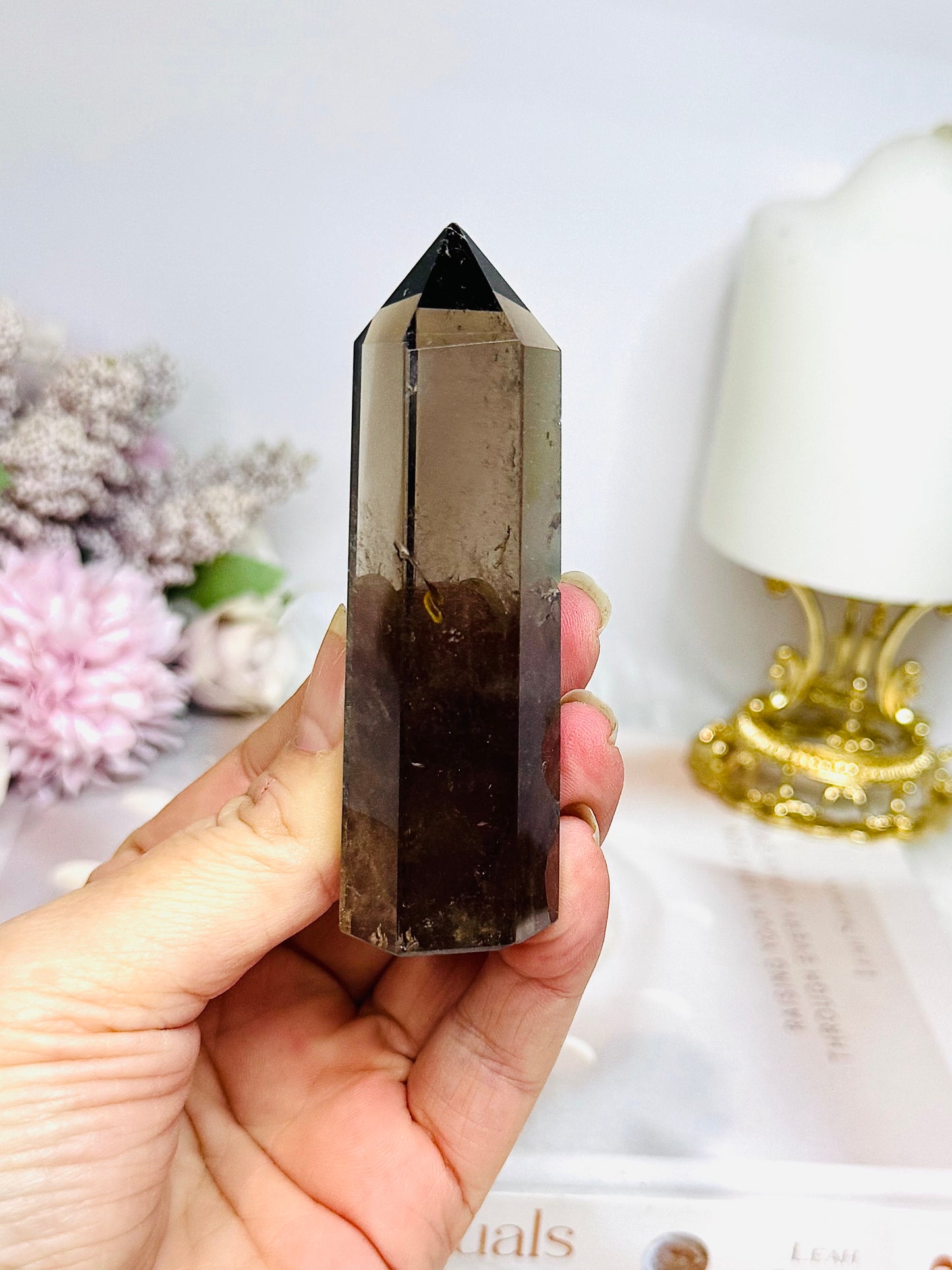 Smokey Quartz Tower 8.5cm ~ Reduced as chip in tip