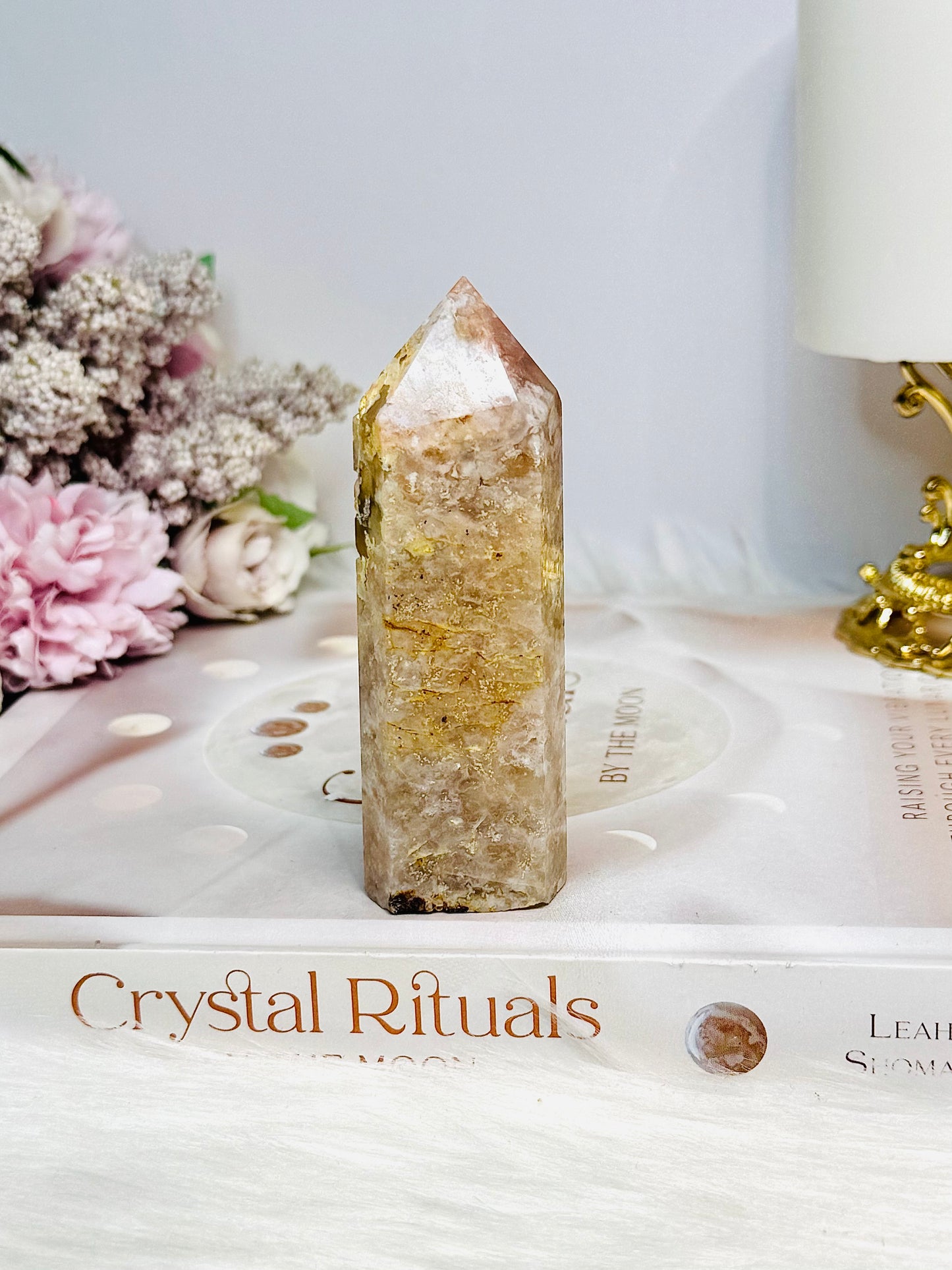 Flower Agate Druzy Tower 9cm