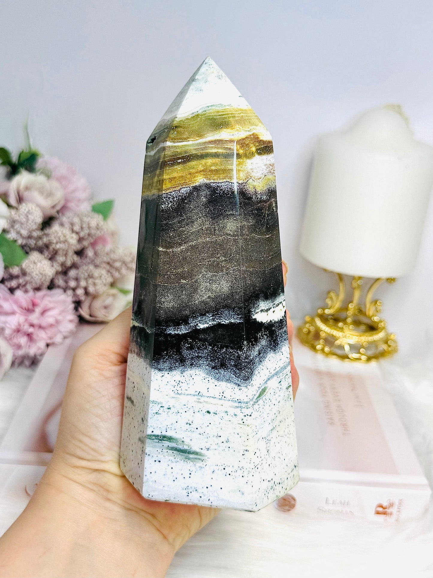 Chunky Ocean Jasper Druzy Tower 16.5cm 846g